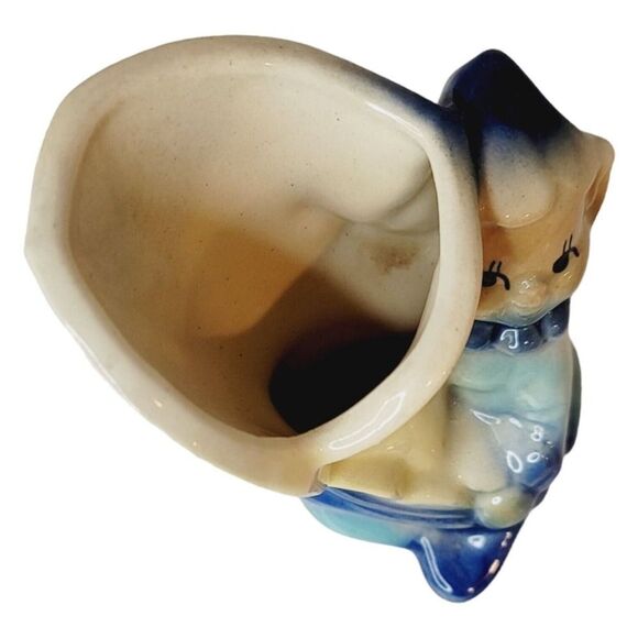 Vtg Shawnee Pottery Pixie or Elf Pottery Vase or Planter Yellow and Blue Figure - Picture 5 of 9